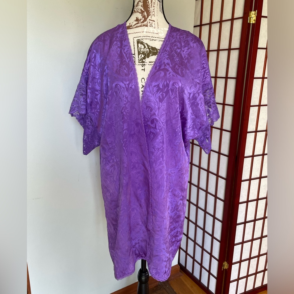 Deena Purple Kimono Style Robe, Size M